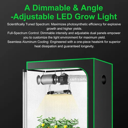 Miniatura 7 de La luz LED de cultivo de plantas de 100 W cumple con los requisitos de crecimiento de las plantas, diseño ajustable multiángulo, colgante adecuado