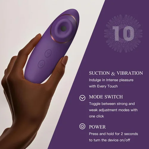 Miniatura 4 de Juguetes para adultos, vibrador de succión de consolador – Estimulador de clítoris 2 en 1 con 9 modos de succión y vibración para mujeres, pezón