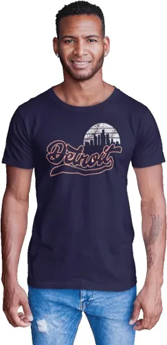 BROOKLYN VERTICAL Camiseta de manga corta para hombre con estampado en el pecho | Nueva York, Atlanta, San Luis, Los Ángeles