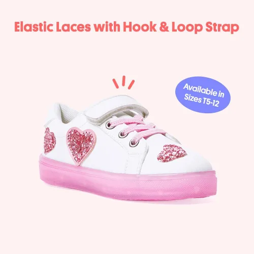 Miniatura 4 de FabKids Zapatos deportivos para niños y niñas, zapatos blancos con cordones para niños pequeños y grandes