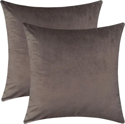 Miniatura 27 de Jeneoo Cómodas fundas de almohada de terciopelo suaves y gruesas para niños, para sofá, fundas de cojín decorativas sólidas cuadradas para Lavanda
