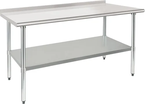 Miniatura 13 de HARDURA Mesa de trabajo comercial de acero inoxidable, mesa de trabajo de preparación, mesa de metal de 14 x 24 pulgadas con estante inferior