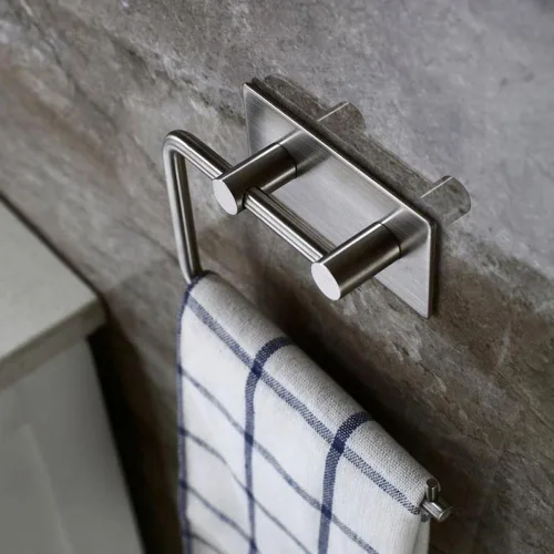 Miniatura 3 de Soporte de papel higiénico autoadhesivo de acero inoxidable 304 para baño de 3M, soporte de papel higiénico para papel higiénico, acabado cepillado