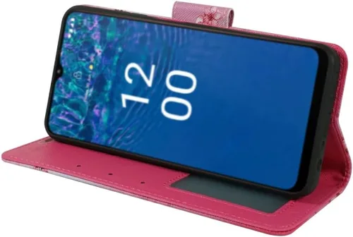 Miniatura 3 de Zase Funda protectora para Nokia G310 5G (2023), diseño bonito, de piel sintética, cierre magnético con función atril, ranura para tarjeta de Rosado