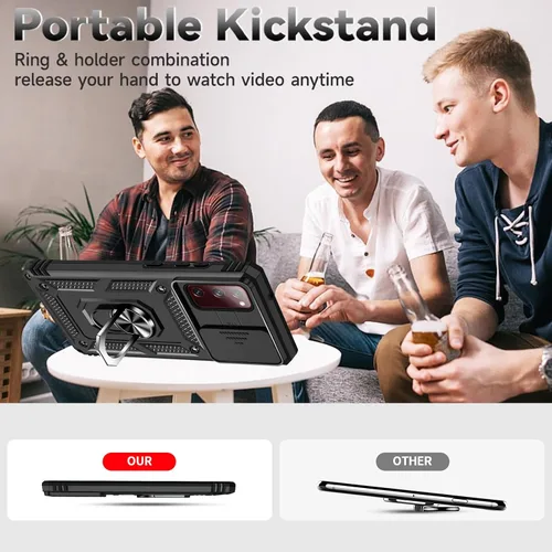 Miniatura 6 de HNHYGETE Funda para Galaxy S20 FE 5G con protector de pantalla: [grado militar de 20 pies probada en caídas] anillo a prueba de golpes para Samsung