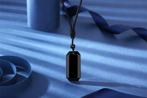 Miniatura 3 de MAIBAOTA Collar de cristal para hombres y mujeres, collar con colgante de barra de piedra de cristal curativo, collar de cuerda ajustable, collar
