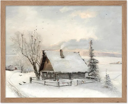 Poster Master Póster vintage The Beginning Of Spring – Impresión retro de invierno – Arte de nieve – Arte de paisaje – Regalo para hombres y mujeres