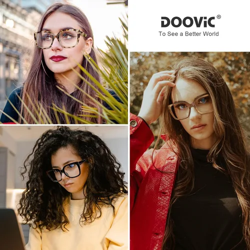 Miniatura 2 de DOOViC 3 Pack Oversized Reading Glasses for Women Blue Light Blocking Square Stylish Computer Readers