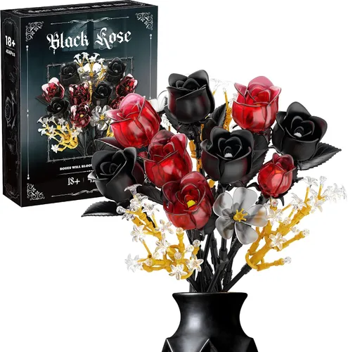 Juego de construcción de ramo de rosas para adultos, regalos para mujeres, adolescentes, parejas, mamá, esposa, novia, colección de botánicos