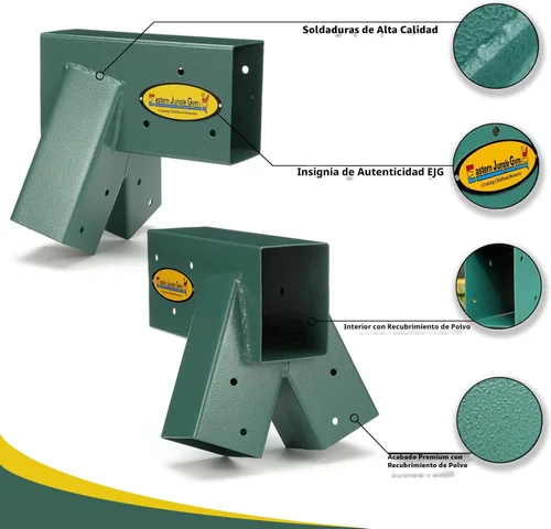 Miniatura 4 de Eastern Jungle Gym Fácil 1-2-3 Soportes A-Frame 2 para juego de swing con todos los hardware de montaje, verde