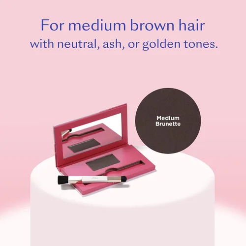 Miniatura 5 de eSalon Kit de colorista personal de color marrón medio beige frío con polvo de retoque de raíces de color castaño medio para ocultar y cubrir la raíz
