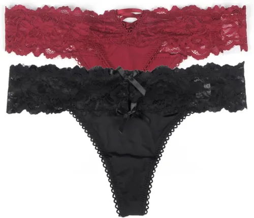 Miniatura 79 de ohyeah Tangas sexy de encaje tangas bragas de tiro bajo ropa interior para mujer de algodón entrepierna braga tangas bragas 4-18