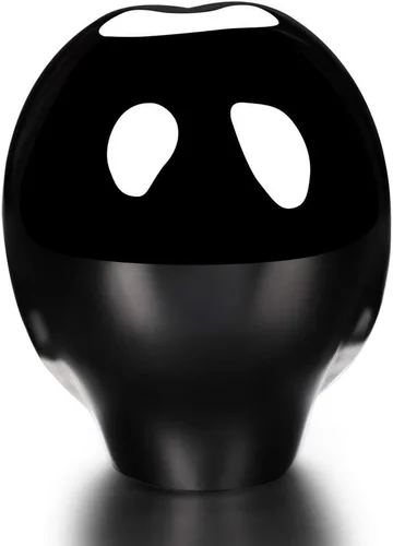 Miniatura 6 de Skullis 2.0 "Cráneo alienígena de cristal de obsidiana negra, escultura de arte fino de piedras preciosas talladas a mano, estatua de piedra