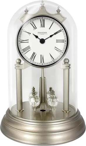 Miniatura 9 de Genevieve - Reloj de repisa de 9 pulgadas con péndulo giratorio, moderno reloj de aniversario, péndulo giratorio, regalos de boda, reloj
