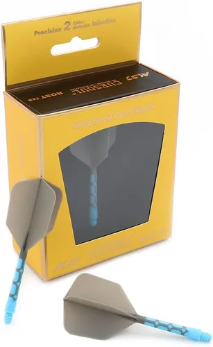 Miniatura 4 de CUESOUL ROST T19 - Astil y vuelos de dardos integrados en forma de gran ala, gris, 33mm - Di adiós a los vuelos de dardos que se caen con eje azul