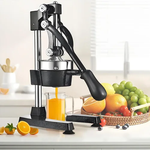 Exprimidor manual de hierro fundido, extractor de jugo de frutas cítricas manual de metal resistente comercial para pomelo naranja y granada,