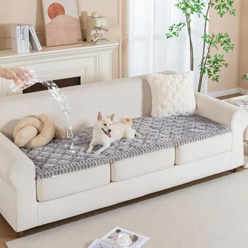 Miniatura 14 de PuTian Funda de sofá 100% impermeable y mullida para perros, gruesa, lavable, antiarañazos, antideslizante, protector de muebles