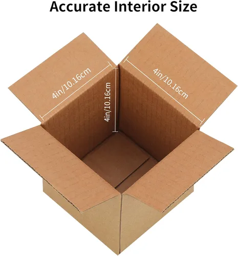Miniatura 2 de FARRAY Cajas de envío de 4 x 4 x 4 pulgadas (tamaño interior), paquete de 50 cajas de cartón corrugado de papel kraft resistentes para embalaje por