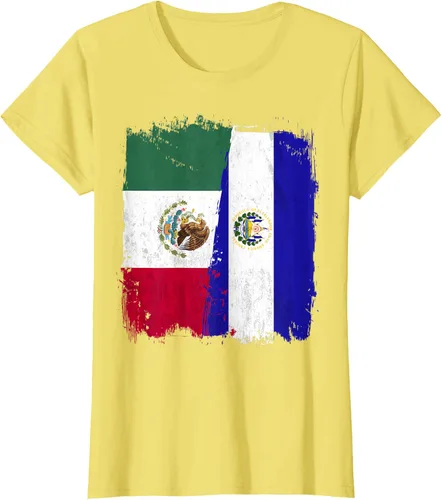 Miniatura 39 de Camiseta con la bandera mexicana de El Salvador con la mitad de la bandera mexicana de El Salvador