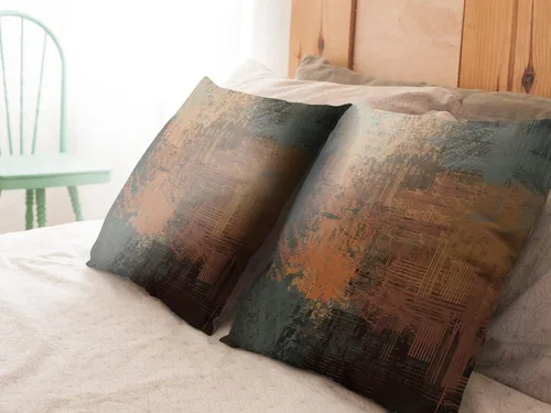 Miniatura 4 de Juego de 2 fundas de almohada, arte abstracto de 16 x 16 pulgadas, decoración del hogar, fundas de almohada cuadradas decorativas para sofá