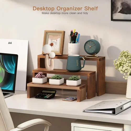Miniatura 3 de Soporte para plantas con estante para escritorio, alféizar de ventana, encimera, soporte para suculentas, estante de escritorio de 3 niveles