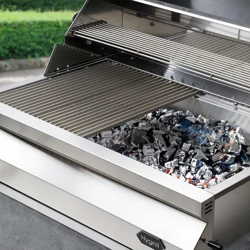 Miniatura 4 de Hygrill - Cabezal de parrilla de carbón para cocina al aire libre, parrilla integrada de acero inoxidable de 32 pulgadas con capucha aislada