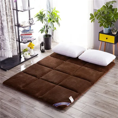 Miniatura 8 de Colchón de futón japonés tatami, colchón grueso de franela plegable para dormitorio de estudiantes, tatami, colchón individual y doble, almohada