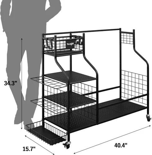 Miniatura 2 de Yes4All Golf Storage Garage Organizer, Golf Bag Storage Stand and Other Golfing Equipment Rack, Extra Storage Rack for Golf Clubs,Black