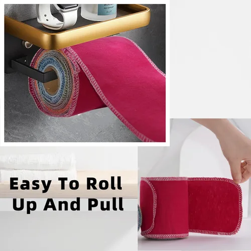 Miniatura 4 de Chloven Papel higiénico reutilizable, paquete de 24 toallas de bidé lavables y reutilizables, súper suaves, absorbentes, residuos de papel