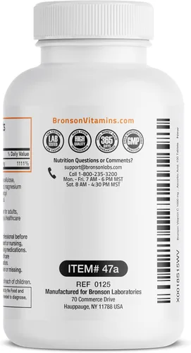 Miniatura 8 de Vitamina C Bronson Vitamins, pastillas de 0,035 oz premium sin OMG, ácido ascórbico, 1