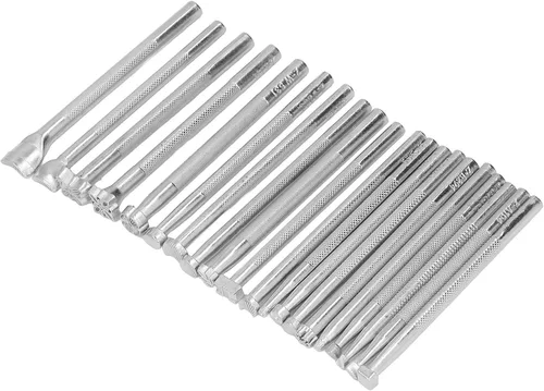 Miniatura 3 de 20Pcs Leather Stamping Tools Set, DIY Leather Stamp Punch Tools with 20 Patterns, High Hardness Anti Rust Alloy Steel for Saddle Making, Leather