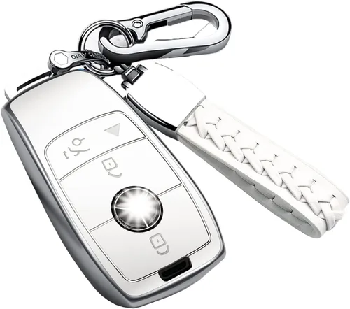 Miniatura 11 de Compatible con funda para llavero Mercedes Benz con llavero, TPU suave protección de 360 grados para GLA GLE GLS 2020-2025 Clase S 2019-2023 Clase E
