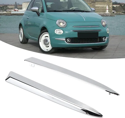 Miniatura 3 de Fydun Reemplazo superior de las piezas exteriores del coche del ajuste 735455041 735455042 del cromo del parachoques delantero del coche para 500