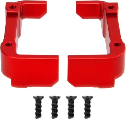 Miniatura 3 de Soporte de montaje de motor de metal y soporte de batería compatible con Wltoys 144001 144002 124016 124017 124019 124018 RC Car (rojo)