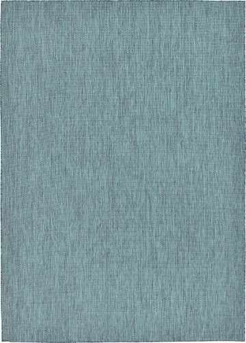 Miniatura 62 de Unique Loom Collection Alfombra de Área Plana Casual de Transición Sólida Jaspeada para Interiores/Exteriores (Pasillo 2' x 6' 1", Azul/Azul Marino)