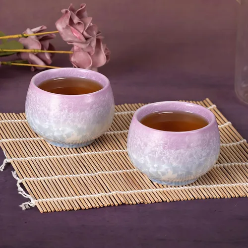 Miniatura 7 de KAMMAK Juego de 2 tazas de té pequeñas de porcelana de 6.7 onzas, tazas de té japonesas de cerámica para el hogar, fiesta, oficina, juego de té