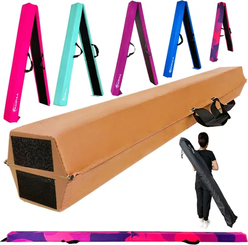 Miniatura 21 de MARFULA Viga de Gimnasia Plegable de 6 PIES / 8 PIES / 9 PIES Viga de Equilibrio de Espuma para Suelo - Extra Firme - Cubierta de Gamuza - Parte