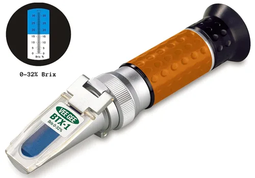 Miniatura 2 de Vee Gee Scientific, refractómetro manual BTX-1 con escala de Brix 0-32 %, precisión de +/-0.2 %, resolución de 0,2 %, de 10 a 30 grados C ATC
