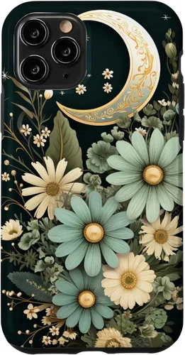 Miniatura 28 de Funda botánica de flores silvestres para iPhone 13 verde salvia