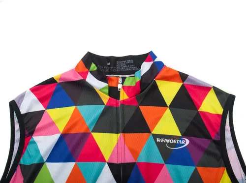 Miniatura 109 de Weimostar Hombre Ciclismo Jersey Manga Corta Bicicleta Ropa Multicolor Diamante