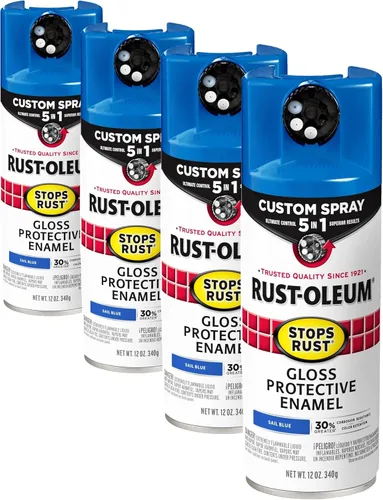 Miniatura 29 de Rust-Oleum 376855 - Pintura en aerosol antióxido personalizada 5 en 1, 12 onzas, color negro mate, (paquete de 1)