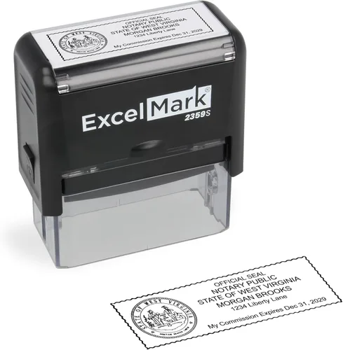 Miniatura 12 de ExcelMark Sello Notarial para los 50 Estados - Sello Oficial del Estado - Texas Negro