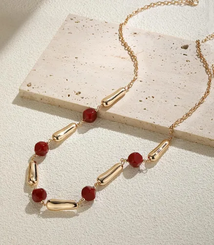 Miniatura 3 de Collares largos de cuentas de oro para mujer, collar de cadena larga con cuentas de resina gruesaperlas, regalos de joyería de oro