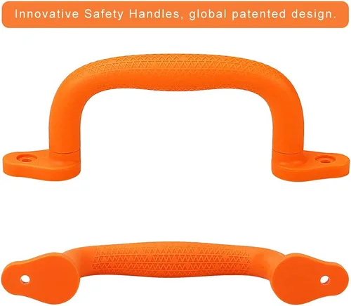 Miniatura 4 de SELEWARE Asas de seguridad naranjas para patio de recreo, asas de plástico antideslizantes para patio de juegos para niños para interiores y Naranja
