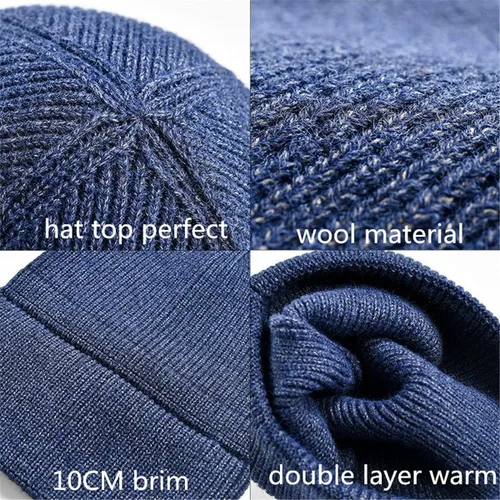 Miniatura 7 de Lucky Leaf Gorro unisex de punto cálido y holgado con diseño de calavera, con borde enrollable, acogedor, para correr, para hombre