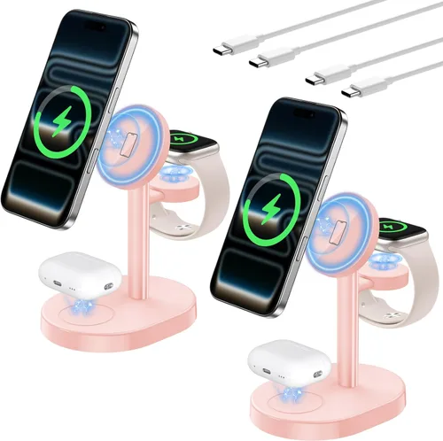 Miniatura 14 de Hevanto 25W 3 in 1 Super Fast Charging Station for Apple MagSafe Charger, Wireless Magnetic Mag-Safe Charger Stand for iPhone 17 16 15 14 13 12