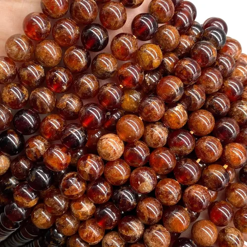 Miniatura 5 de ABCGEMS - Cuentas de granate hesonita ámbar y naranja madagasquino (color naranja pardusco raro) piedra de cristal de energía curativa de chakra