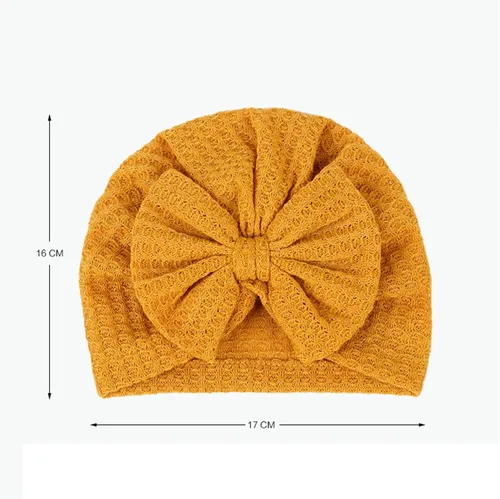 Miniatura 6 de Gorro de punto para bebé con lazos lindos turbante para envolver el sombrero (MZ6)