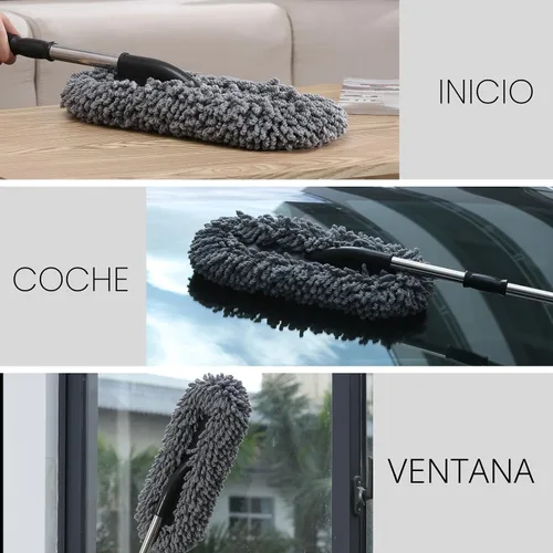 Miniatura 5 de IPELY Paquete de 3 plumeros grandes de microfibra para el exterior del automóvil, sin arañazos con extensible, limpiador de polvo multiusos