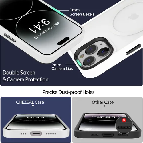 Miniatura 91 de Fuerte magnético para iPhone 11, compatible con Magsafe, [resistente a caídas de 13 pies] Funda trasera translúcida mate con sensación de piel